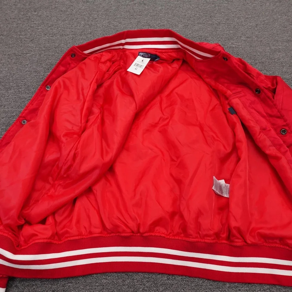 New York Yankees Jacket Mens XL Red MLB Baseball Polo Ralph Lauren Varsity